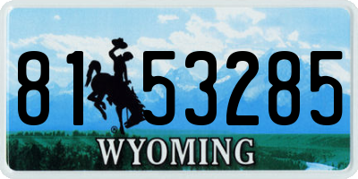 WY license plate 8153285