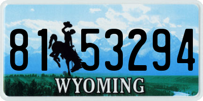 WY license plate 8153294