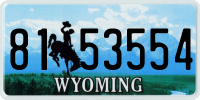 WY license plate 8153554