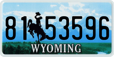 WY license plate 8153596