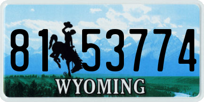 WY license plate 8153774