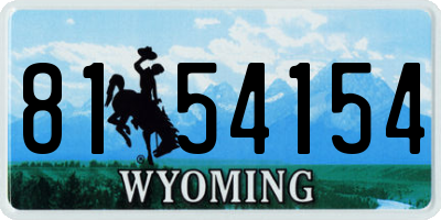 WY license plate 8154154