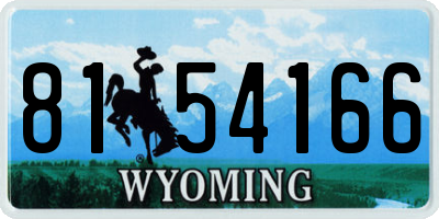 WY license plate 8154166