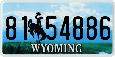 WY license plate 8154886