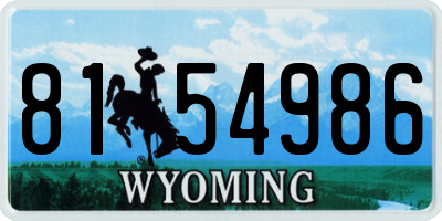WY license plate 8154986