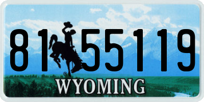 WY license plate 8155119