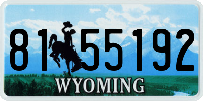 WY license plate 8155192