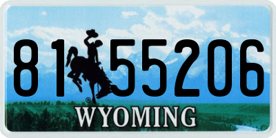 WY license plate 8155206