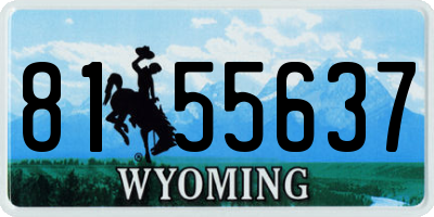 WY license plate 8155637