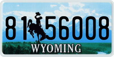 WY license plate 8156008