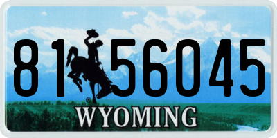 WY license plate 8156045