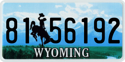 WY license plate 8156192