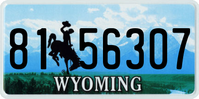 WY license plate 8156307