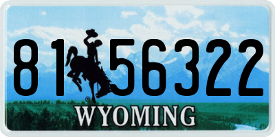 WY license plate 8156322