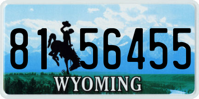 WY license plate 8156455