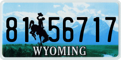 WY license plate 8156717
