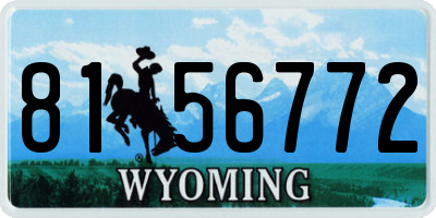 WY license plate 8156772