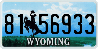 WY license plate 8156933