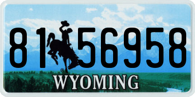 WY license plate 8156958