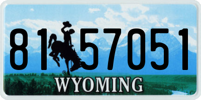 WY license plate 8157051