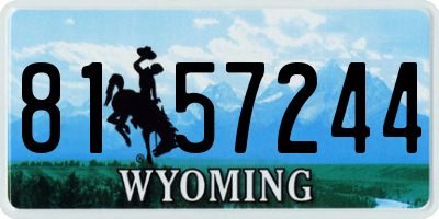 WY license plate 8157244