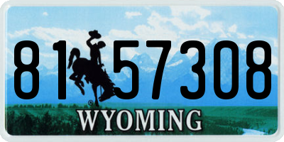 WY license plate 8157308