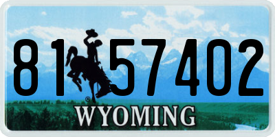 WY license plate 8157402