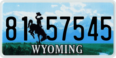 WY license plate 8157545
