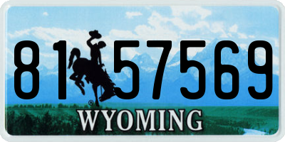 WY license plate 8157569