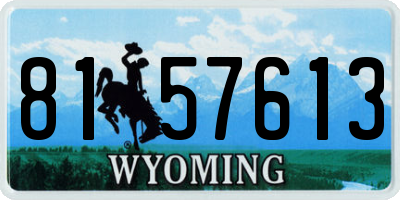 WY license plate 8157613