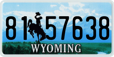 WY license plate 8157638