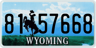 WY license plate 8157668