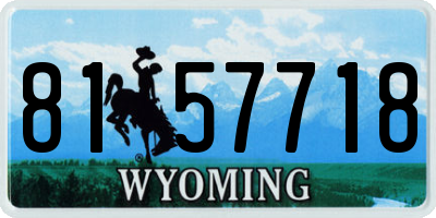 WY license plate 8157718