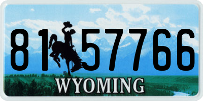 WY license plate 8157766