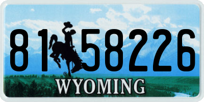 WY license plate 8158226