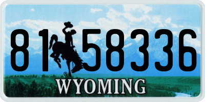 WY license plate 8158336