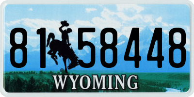 WY license plate 8158448