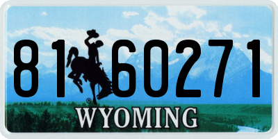 WY license plate 8160271