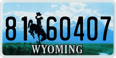 WY license plate 8160407