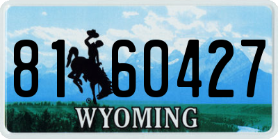 WY license plate 8160427