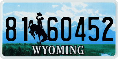 WY license plate 8160452