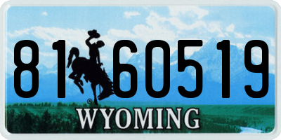 WY license plate 8160519