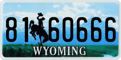 WY license plate 8160666
