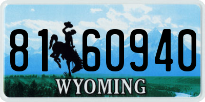 WY license plate 8160940