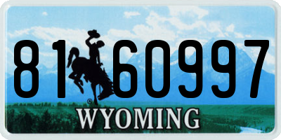 WY license plate 8160997