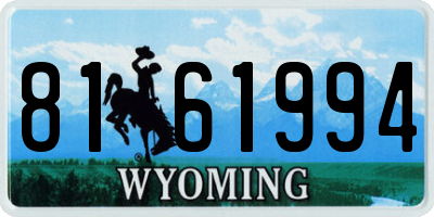 WY license plate 8161994