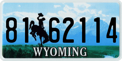 WY license plate 8162114