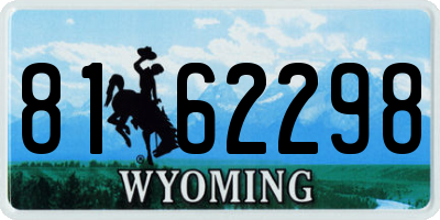 WY license plate 8162298