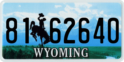 WY license plate 8162640