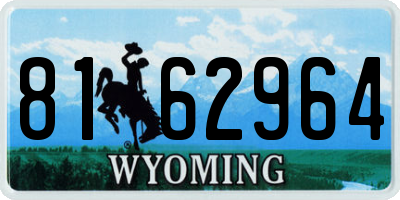 WY license plate 8162964